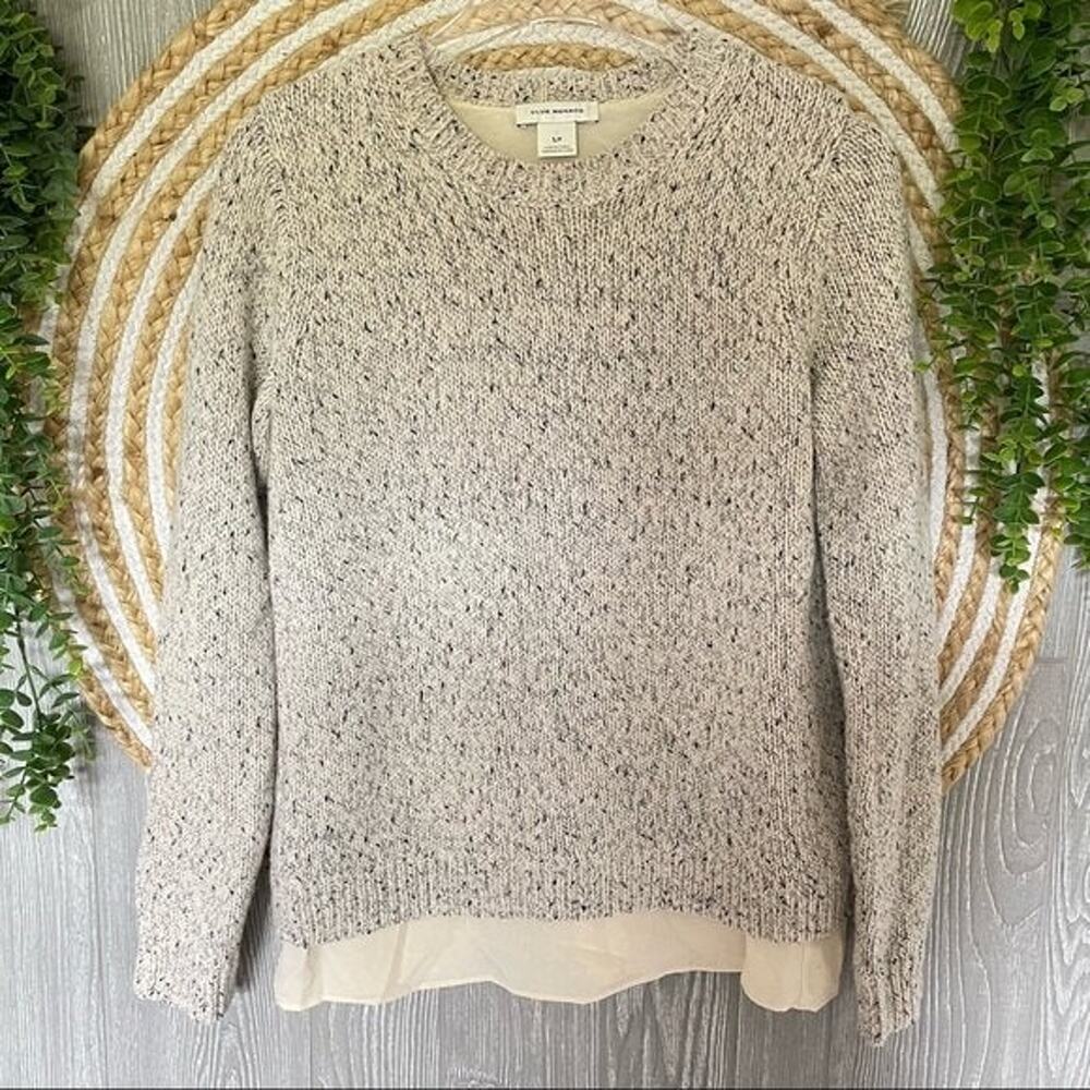CLUB MONACO Womens Speckled Kaelane Mixed Media Pullover Sweater Size S